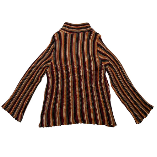 1960s ribbed zip cardigan with flared sleeves back