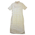 ivory cheongsam dress, with lace embroidery