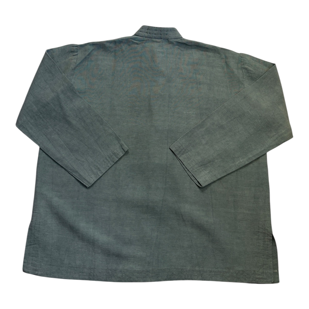 mandarin collar linen jacket with wooden buttons back
