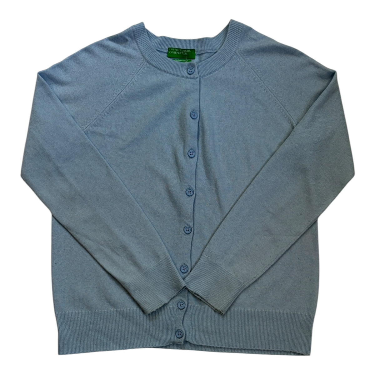 baby blue Benetton cashmere cardigan