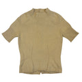 beige Jil Sander cashmere knit top with buttons on the back