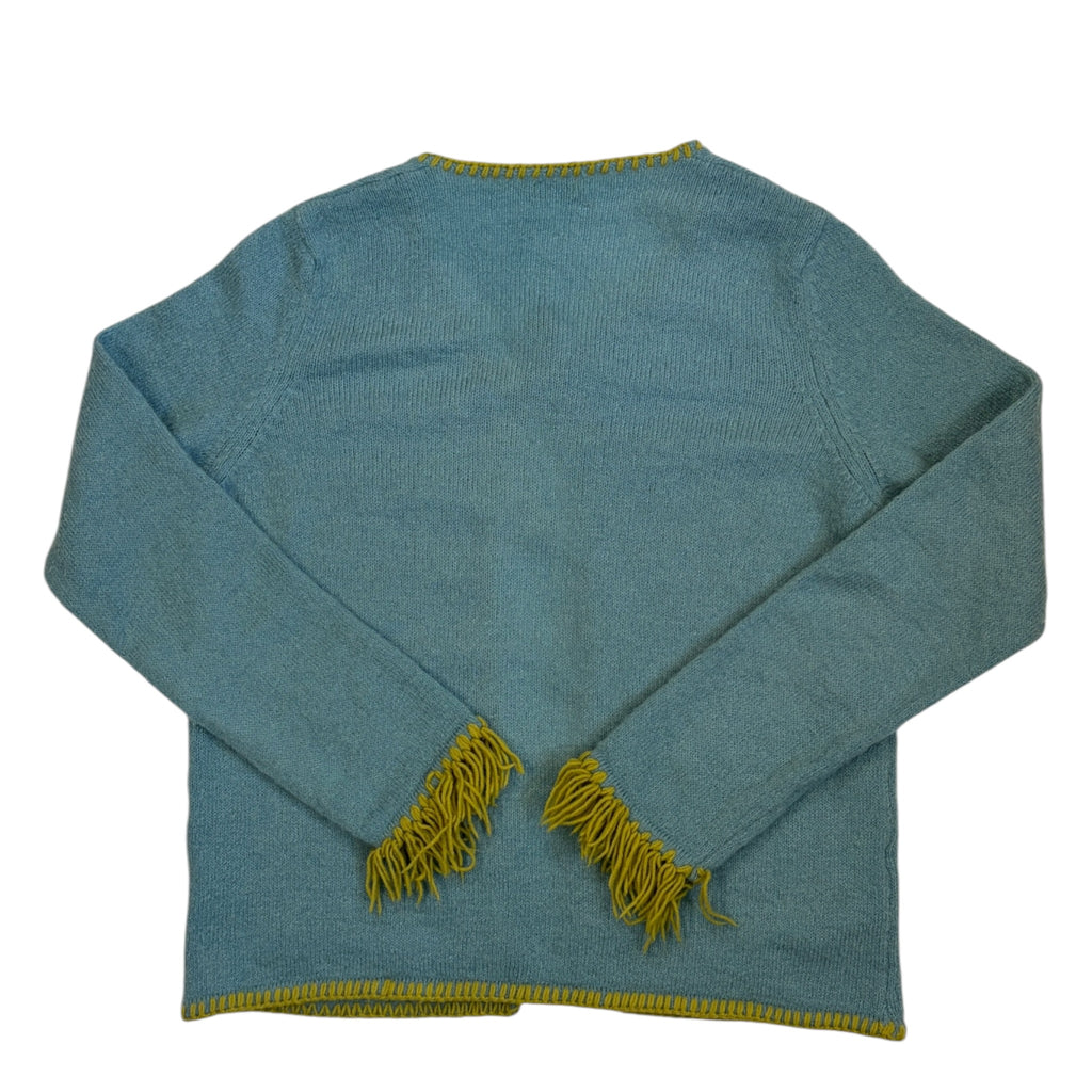 benetton wool cardigan, baby blue back
