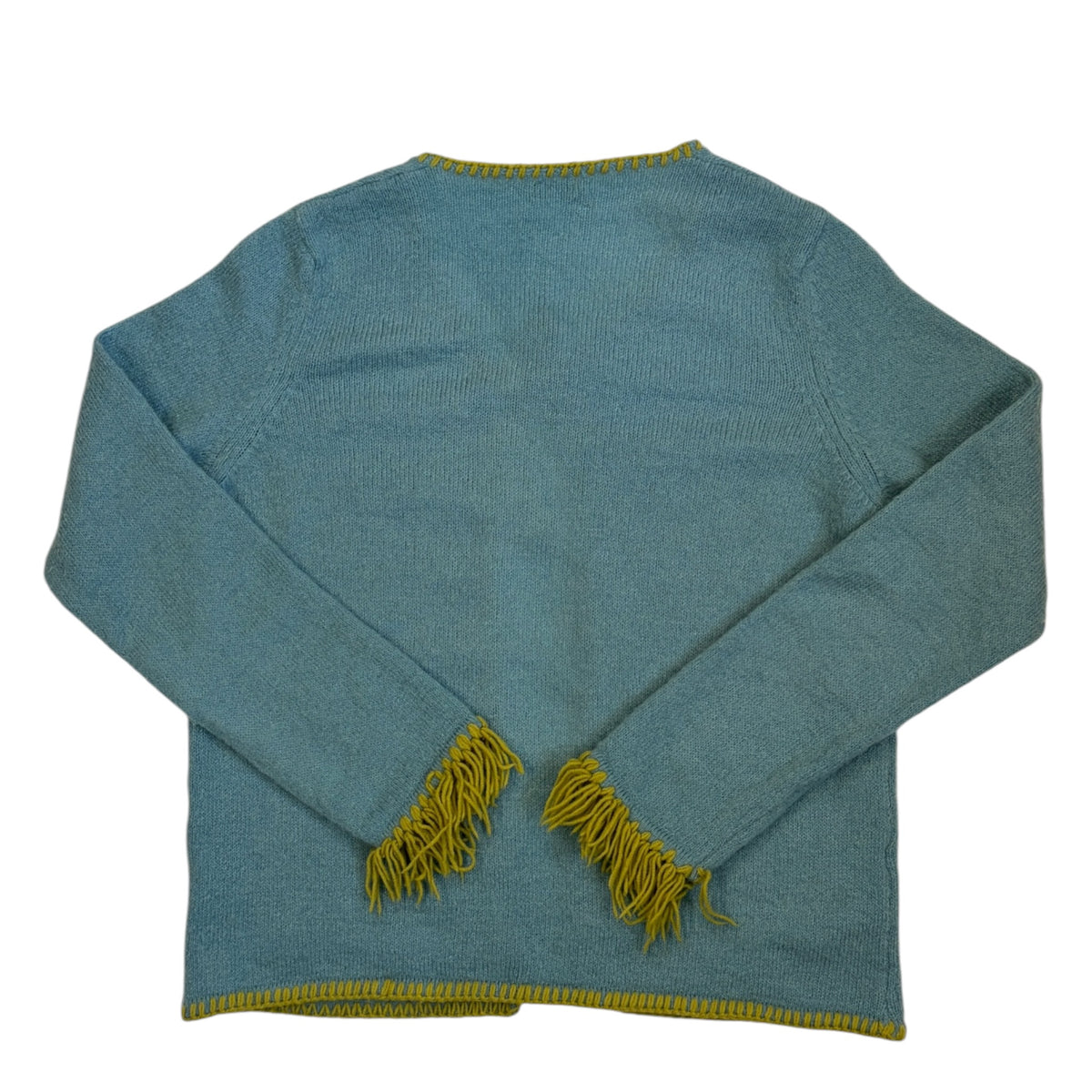 benetton wool cardigan, baby blue back
