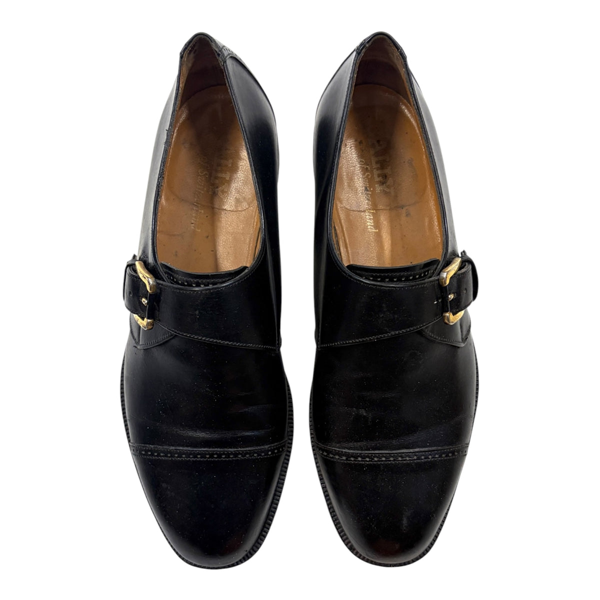 black BALLY buckle shoes
