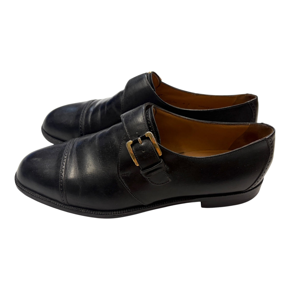 black BALLY buckle shoes side
