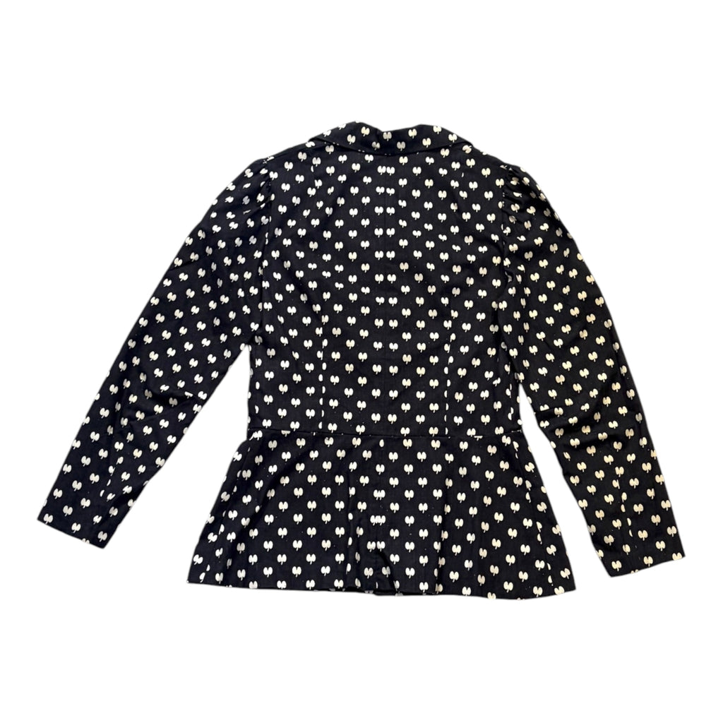 black long-sleeve shirt with a structured silhouette back