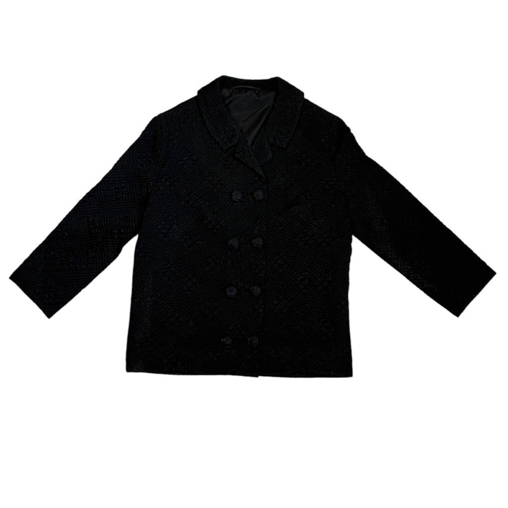 black silk jacquard set, 2 pieces top