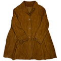 brown a-line leather coat
