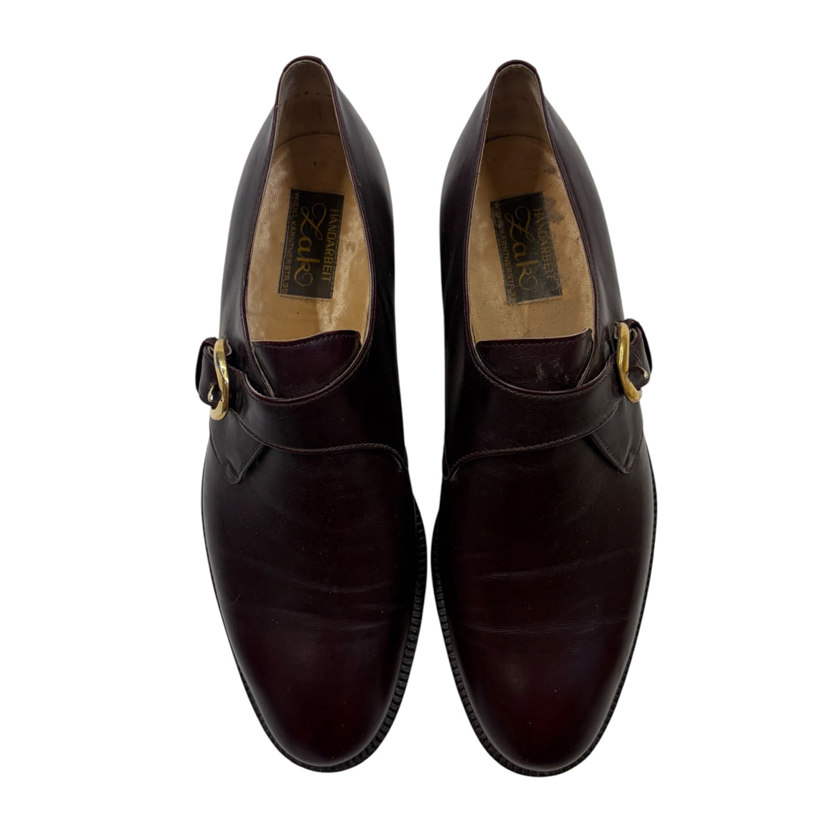 brown leather buckle shoes