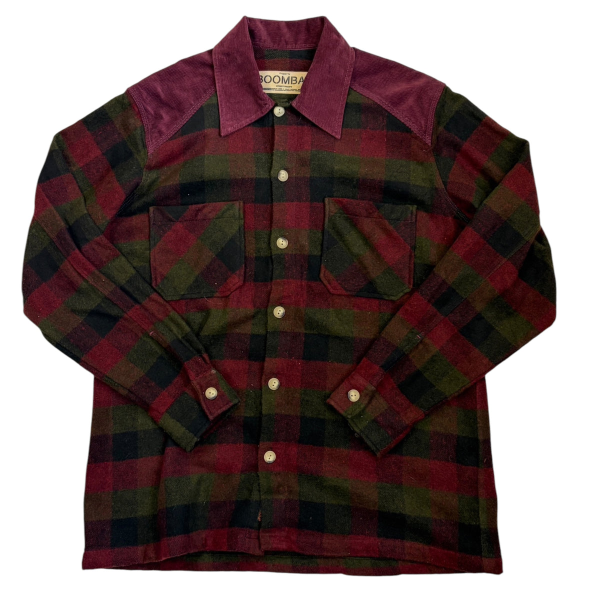 buffalo plaid wool overshirt