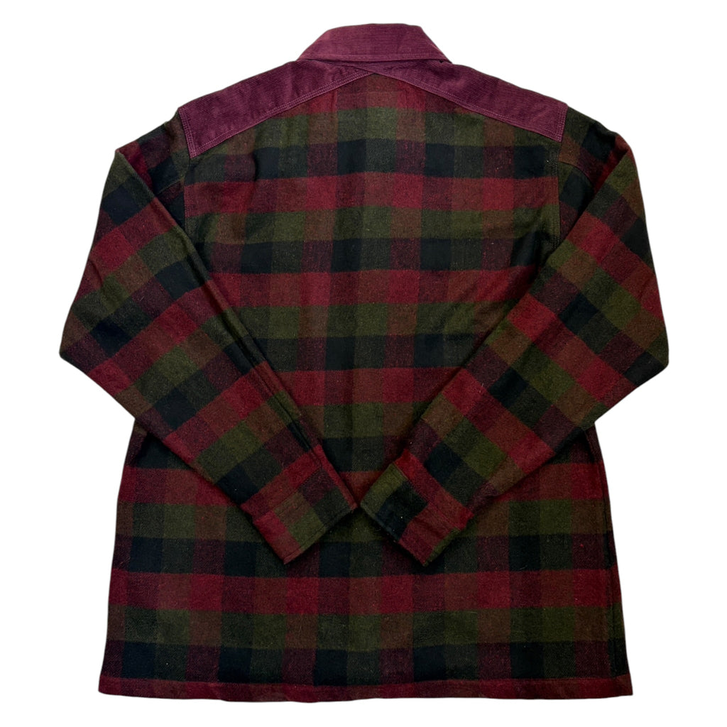 buffalo plaid wool overshirt back