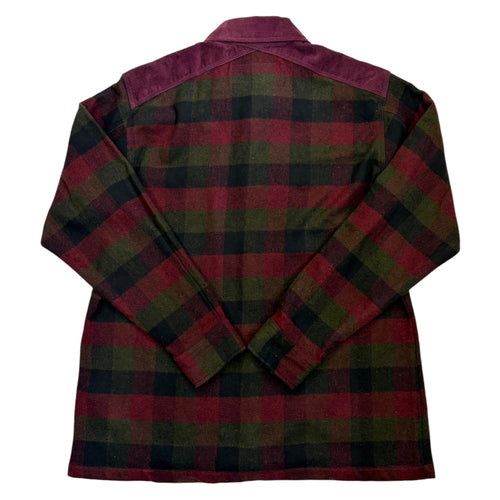 buffalo plaid wool overshirt back