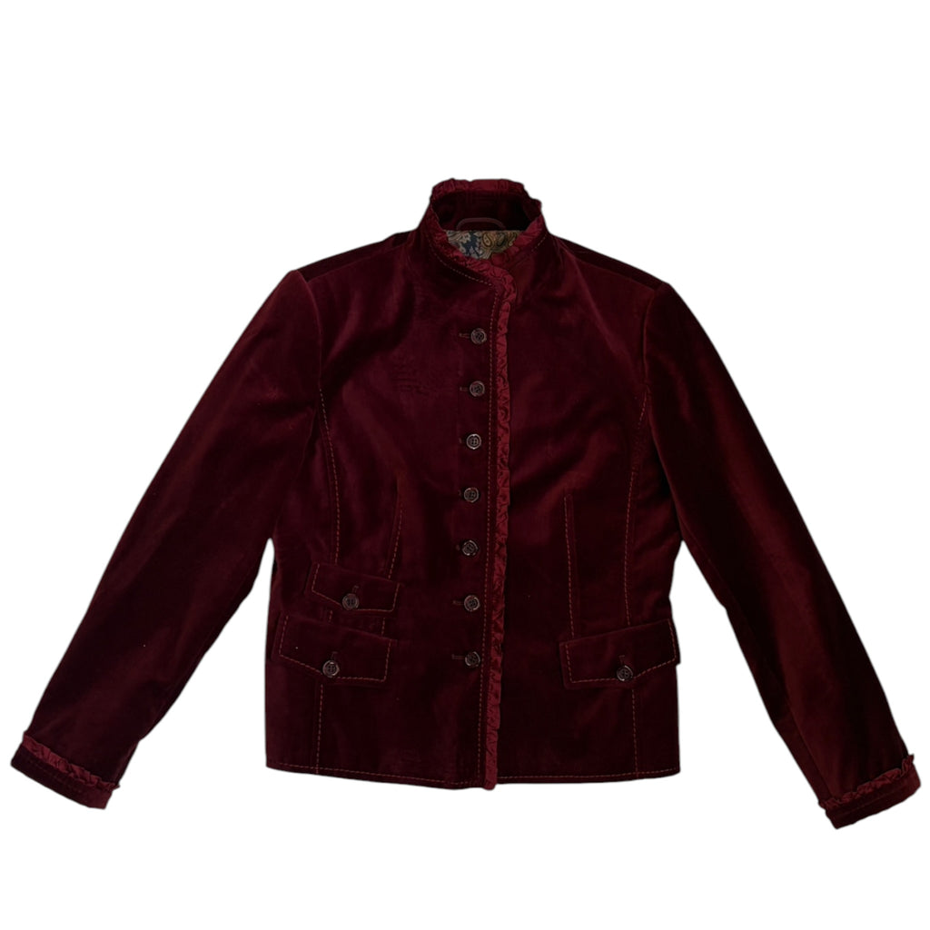 burgundy velvet jacket