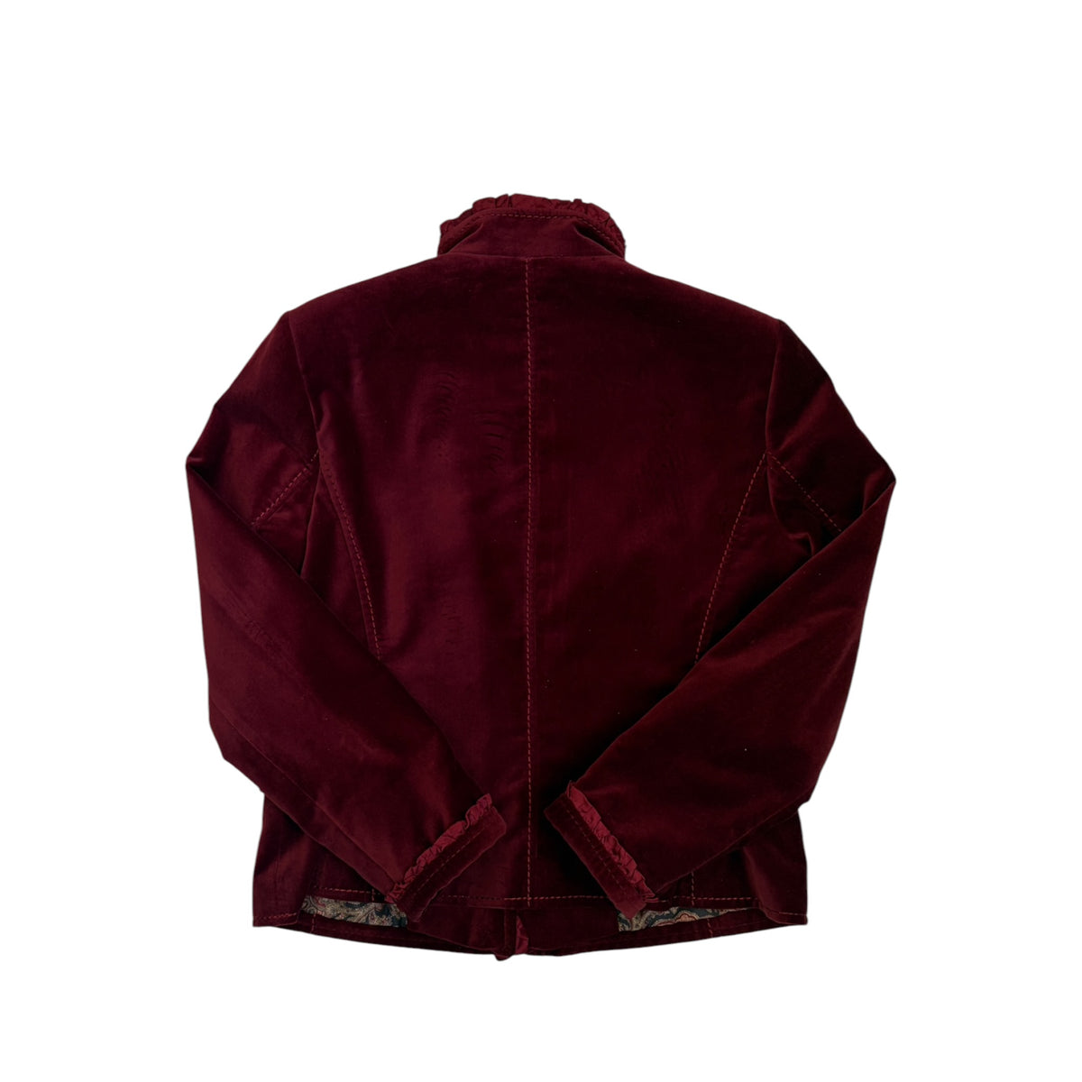 burgundy velvet jacket back
