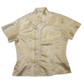 champagne chinese silk blouse with embroidered details