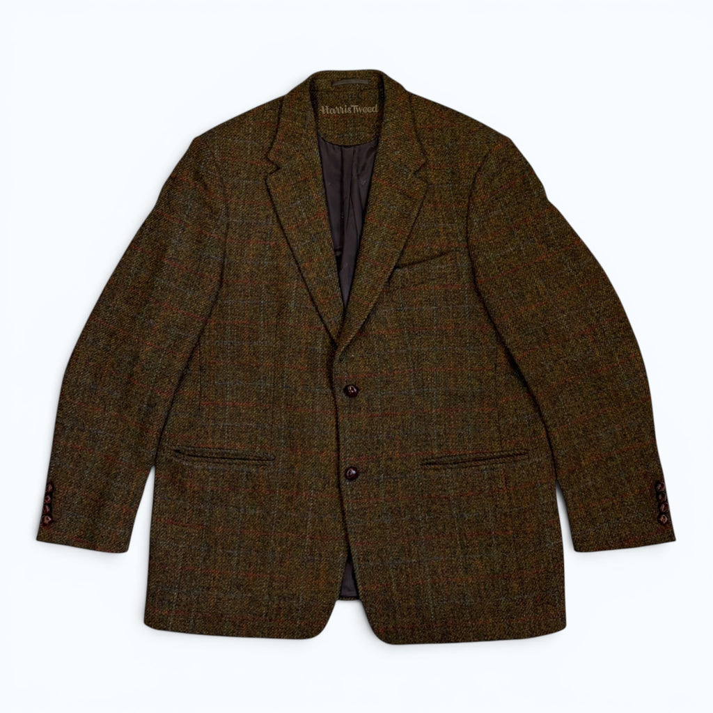 checkered harri's tweed wool blazer