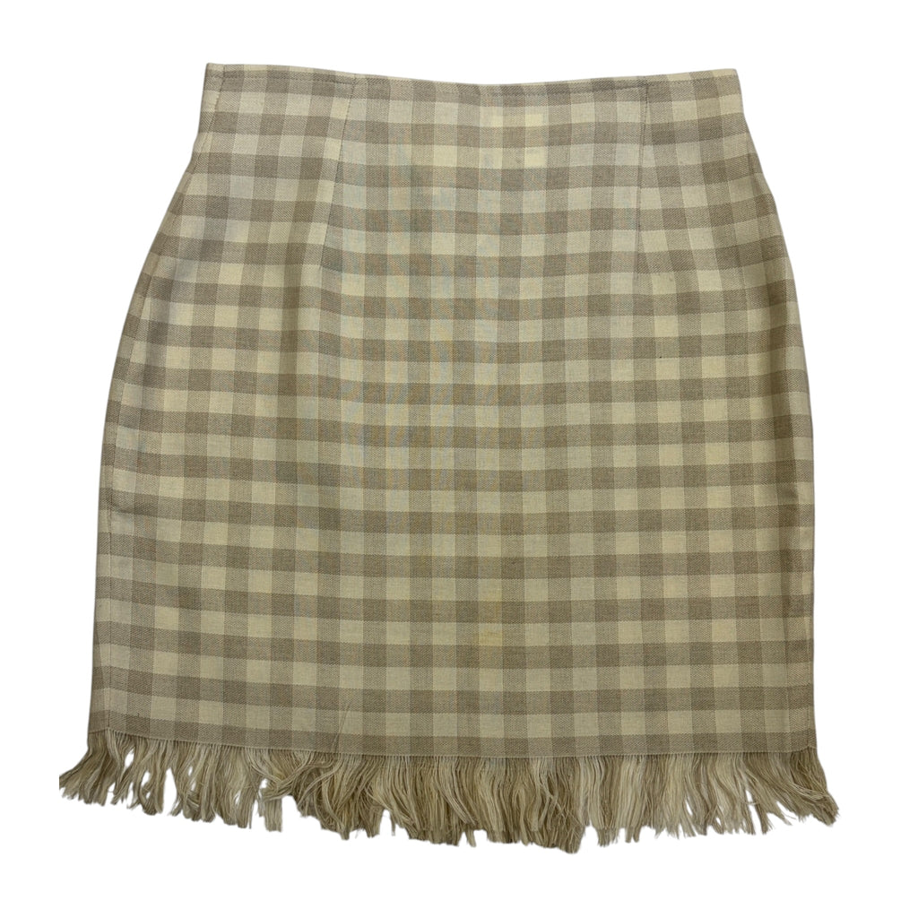 checkered mini skirt back
