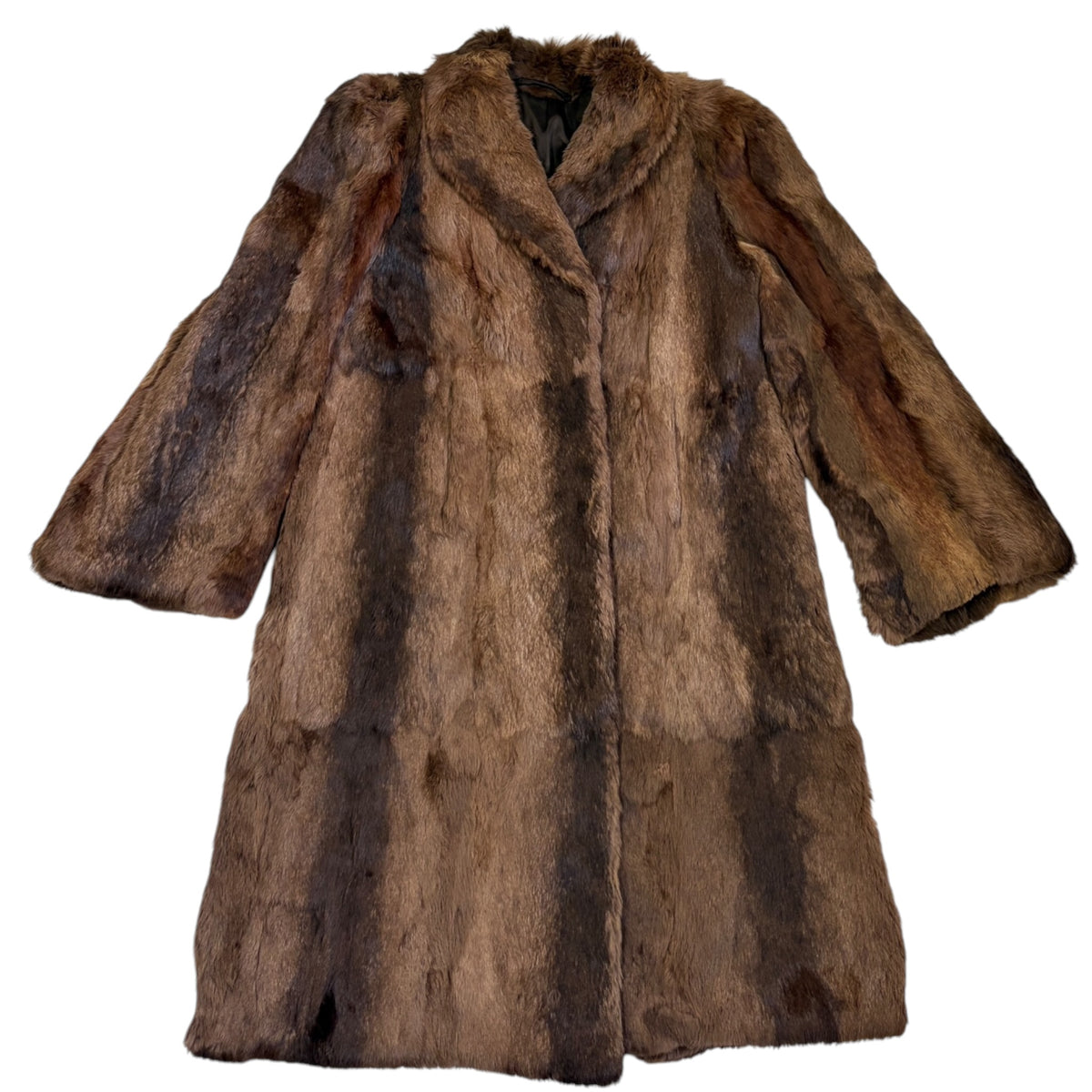 chestnut fur coat with lining