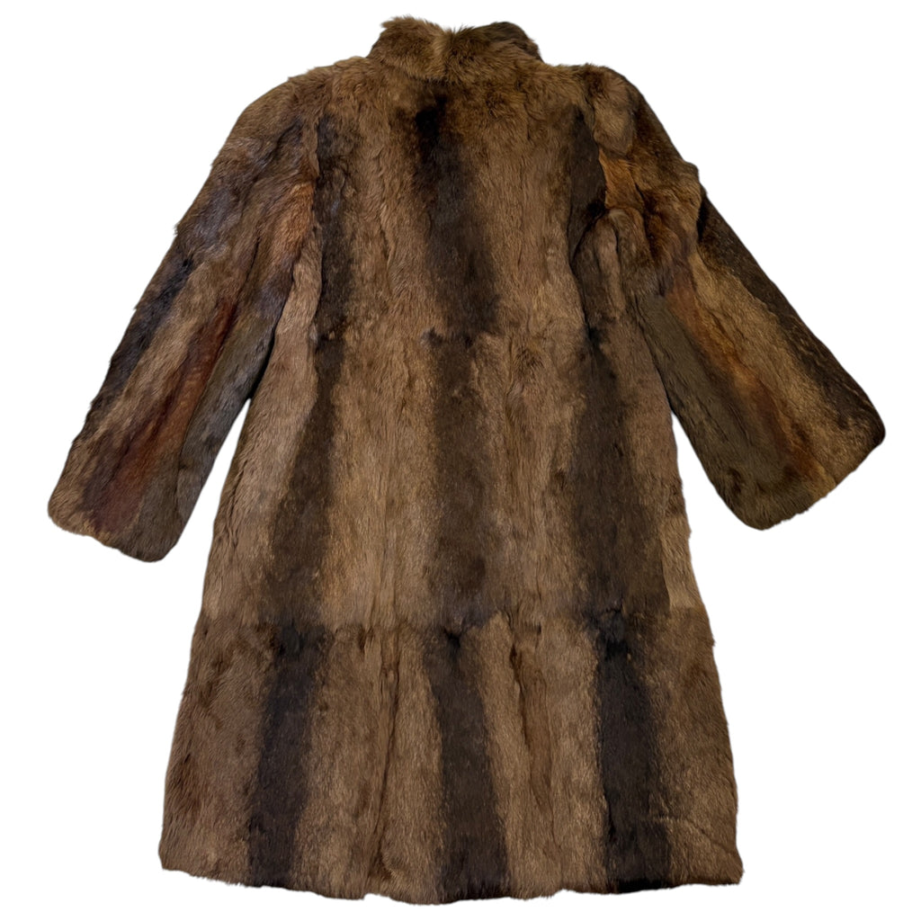 chestnut fur coat with lining back