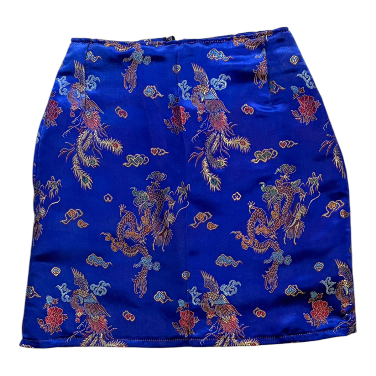 cobalt blue silk skirt