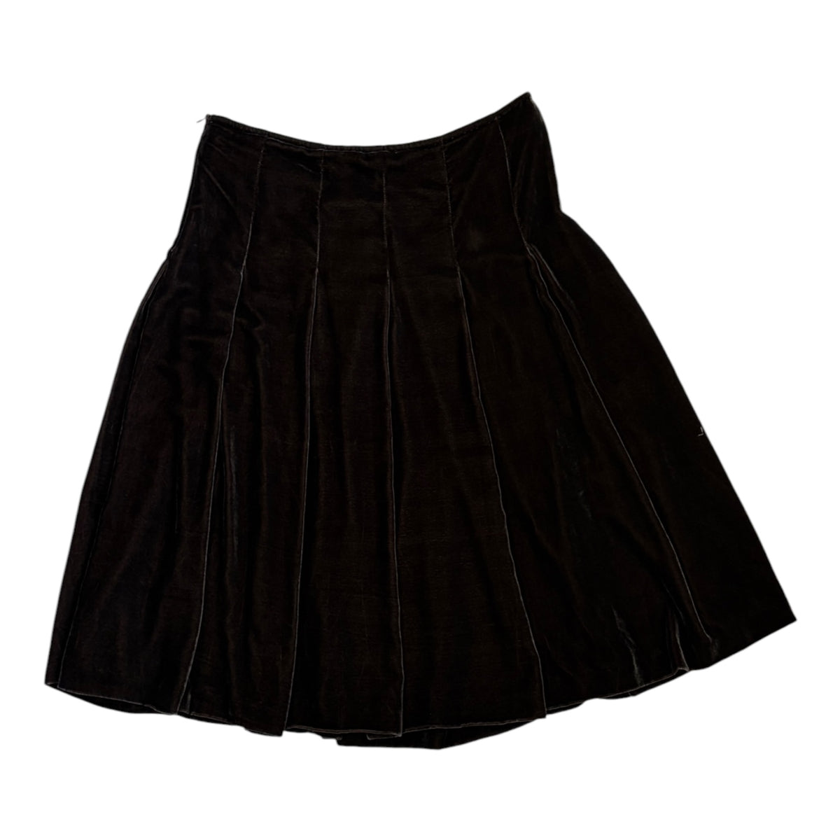 dark brown Max Mara velvet a-line skirt back