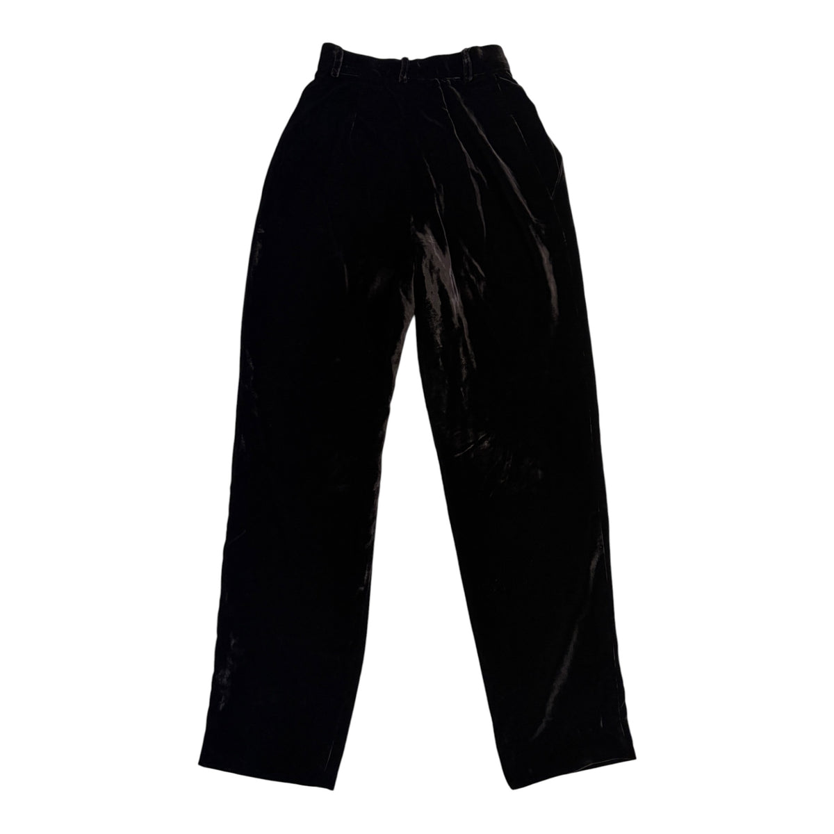 dark brown high waisted velvet pants back