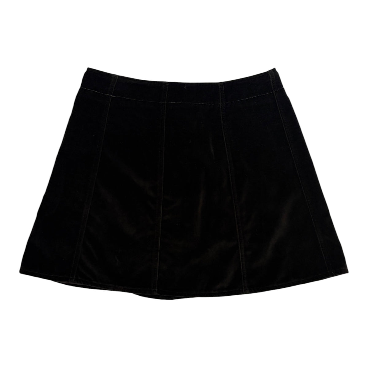 dark brown sisley velvet mini skirt back