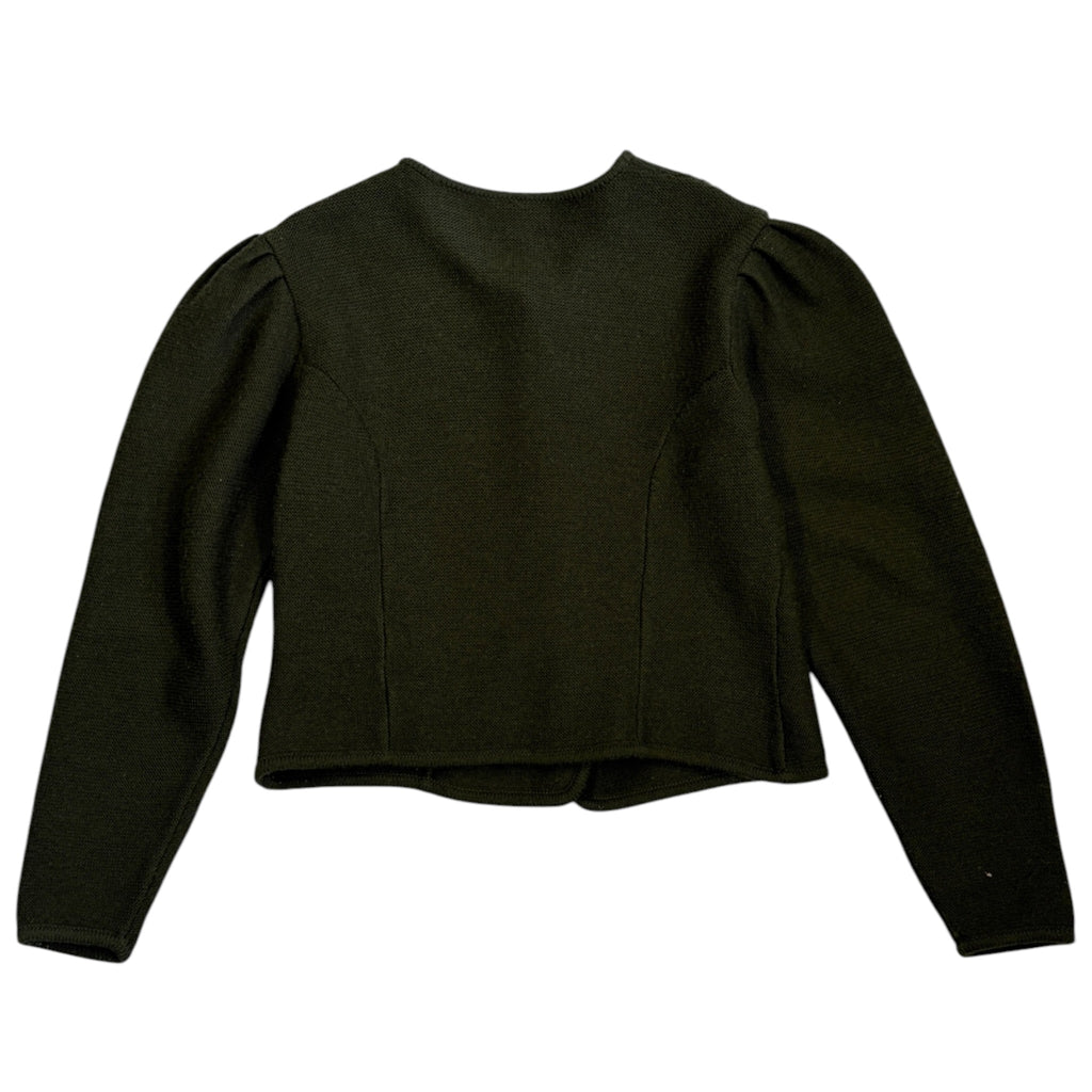 dark green traditional austrian trachten cardigan back