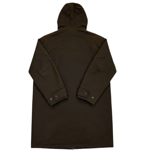 dark olive barbour duffle coat, waxed back