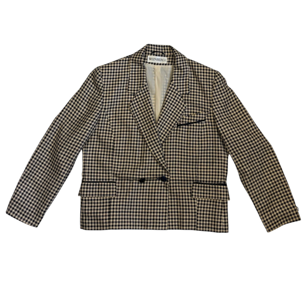 double breasted check blazer