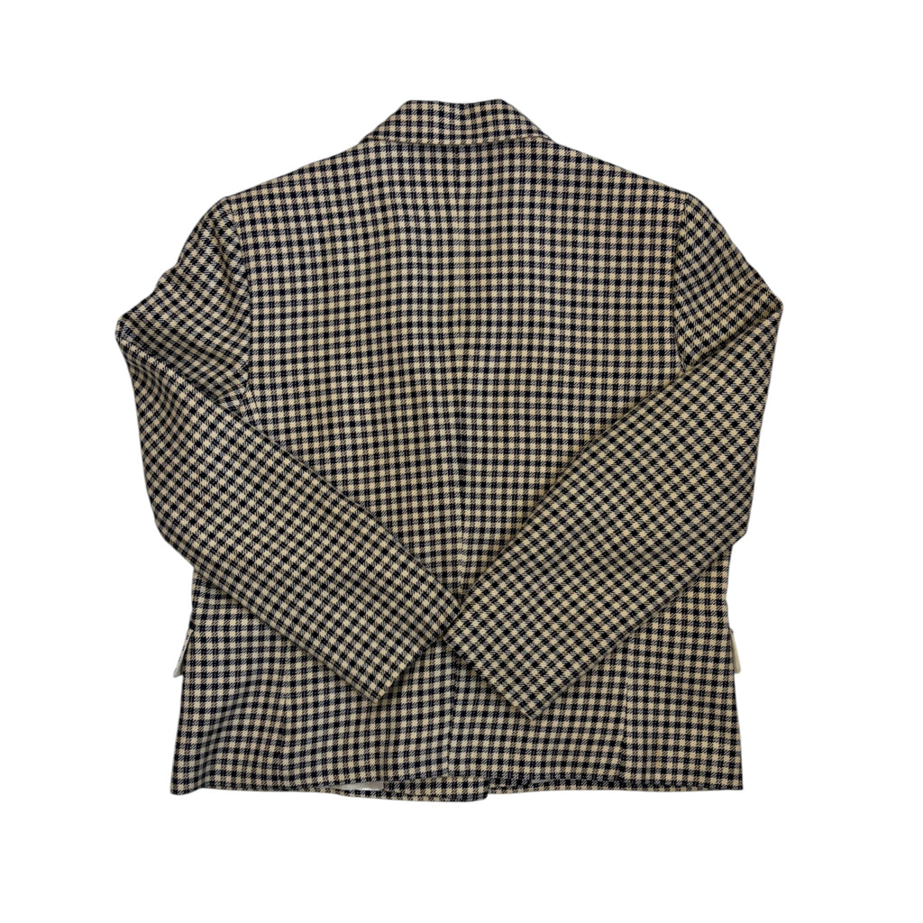double breasted check blazer back