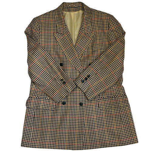 double breasted checkered blazer