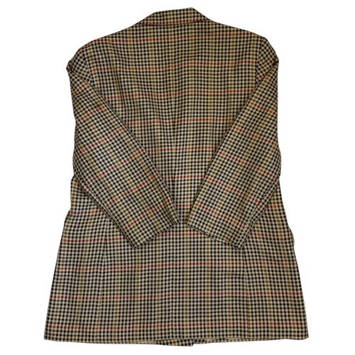 double breasted checkered blazer back