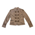 dusty pink military jacket with gold details