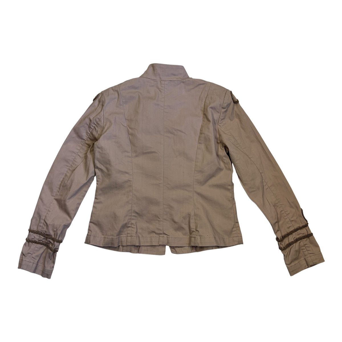 dusty pink military jacket with gold details back