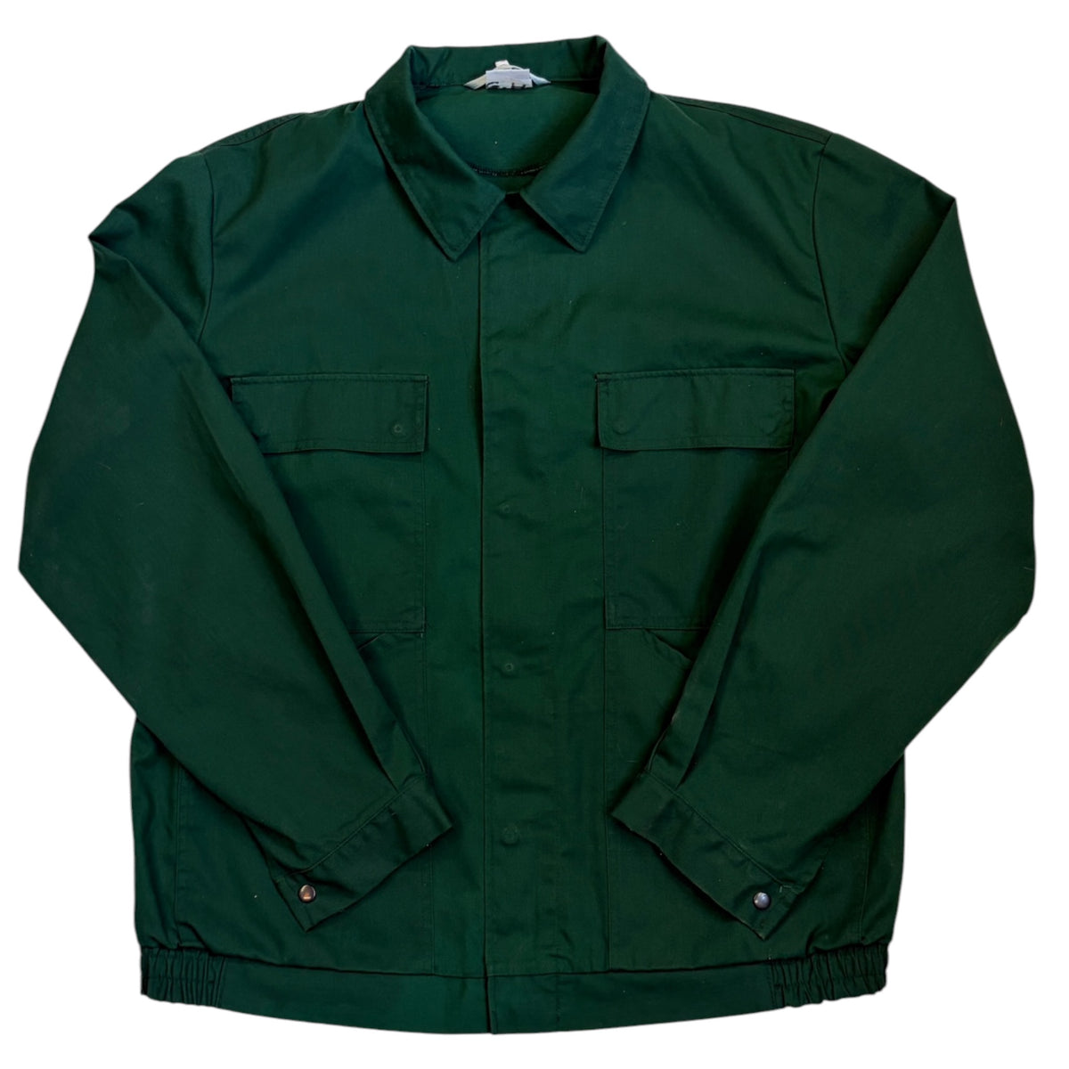 emerald green workwear-style jacket