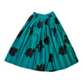 glossy skirt with black flowers