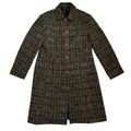 green bouclé wool coat