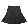 grey a-line wool skirt with black seams