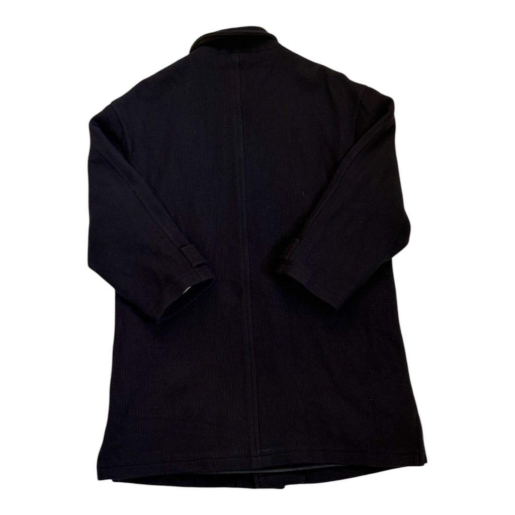 grey short wool coat back