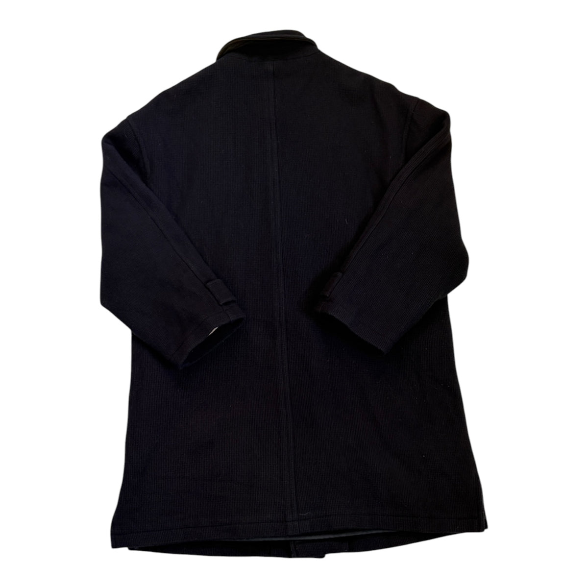grey short wool coat back