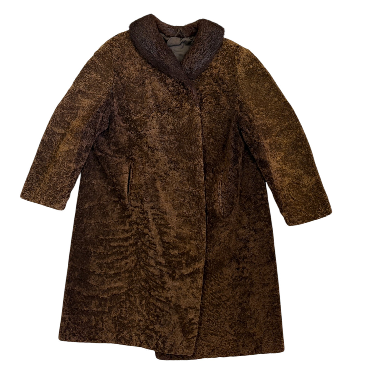 hazelnut sheepskin coat with fur collar