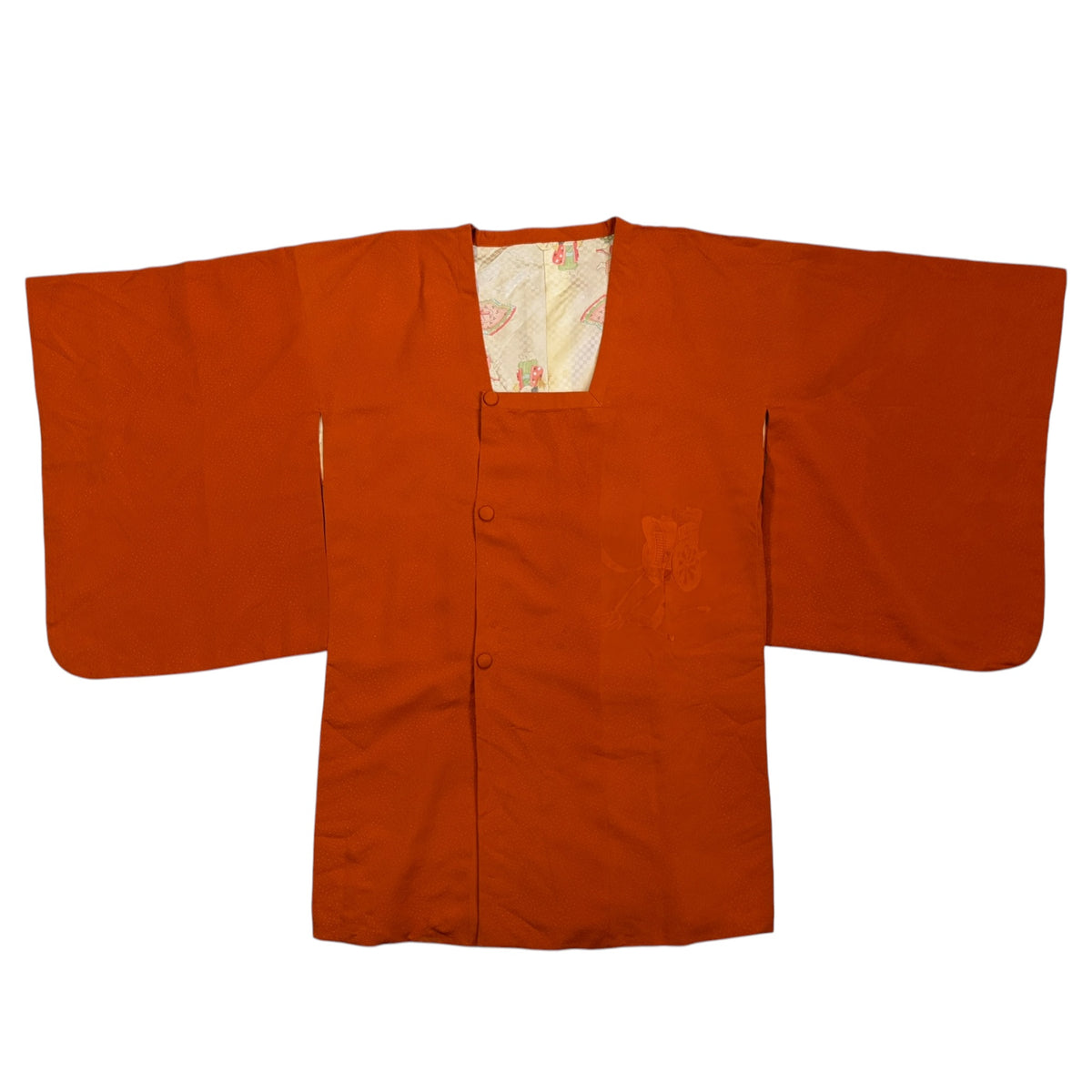 japanese haori silk jacket in burnt orange