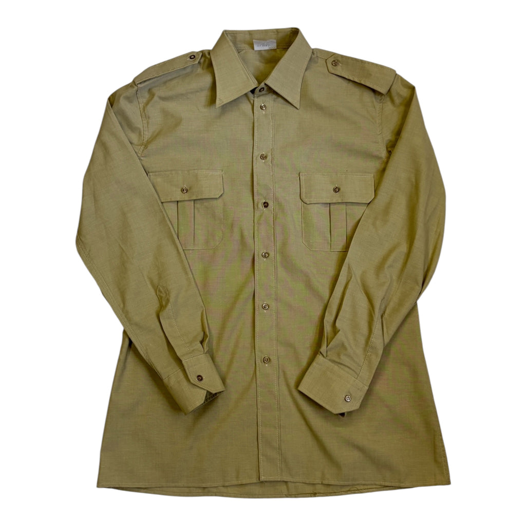 khaki safari shirt with epaulettes