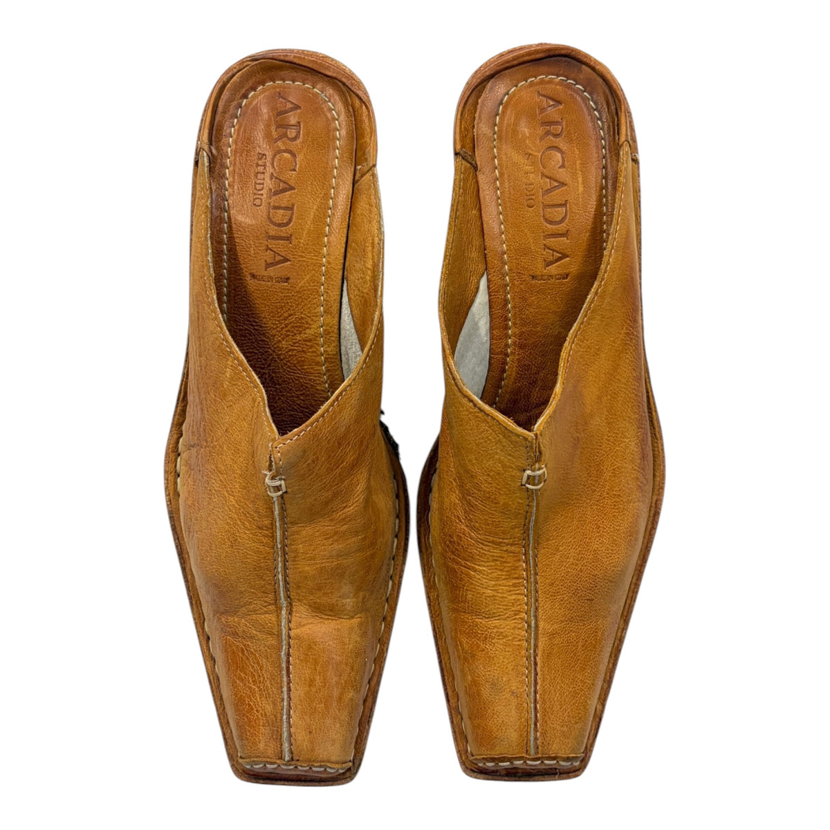 leather cowboy mules with heel