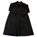 long a-line black nylon coat