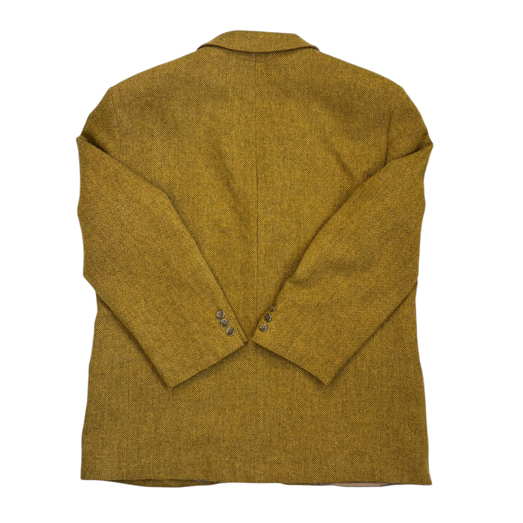 mustard tweed blazer back