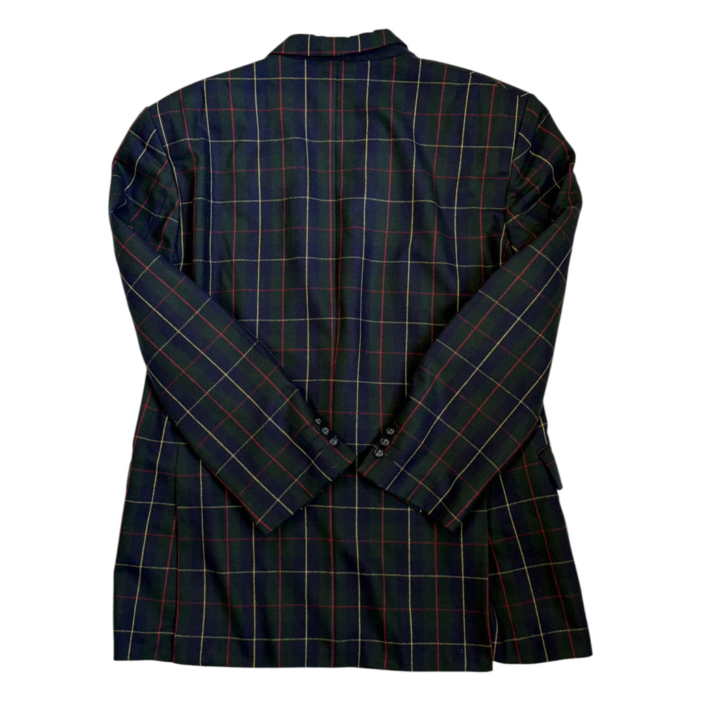 navy blue checkered blazer back