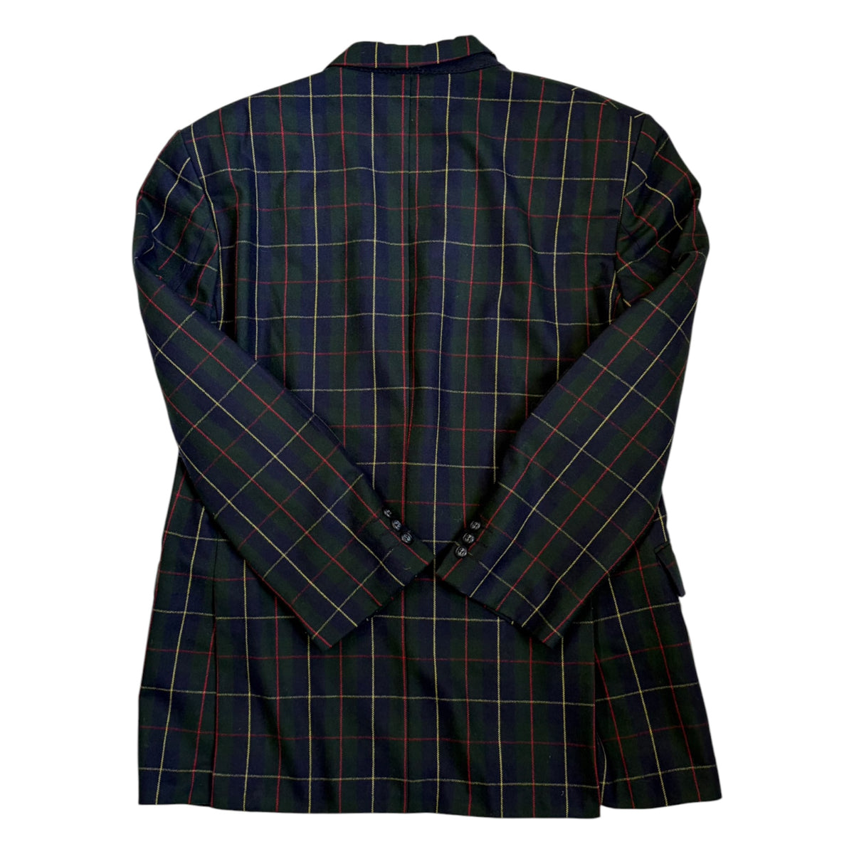 navy blue checkered blazer back