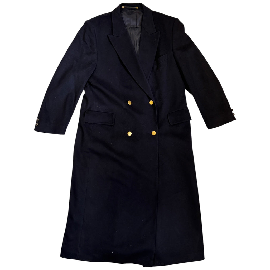 navy blue long marine wool coat